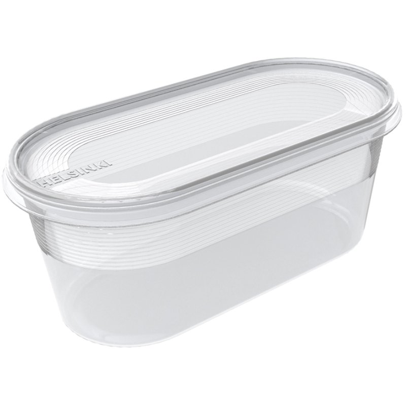 plast team Boîte de congélation Helsinki, ovale, transparent, 0,4 litre